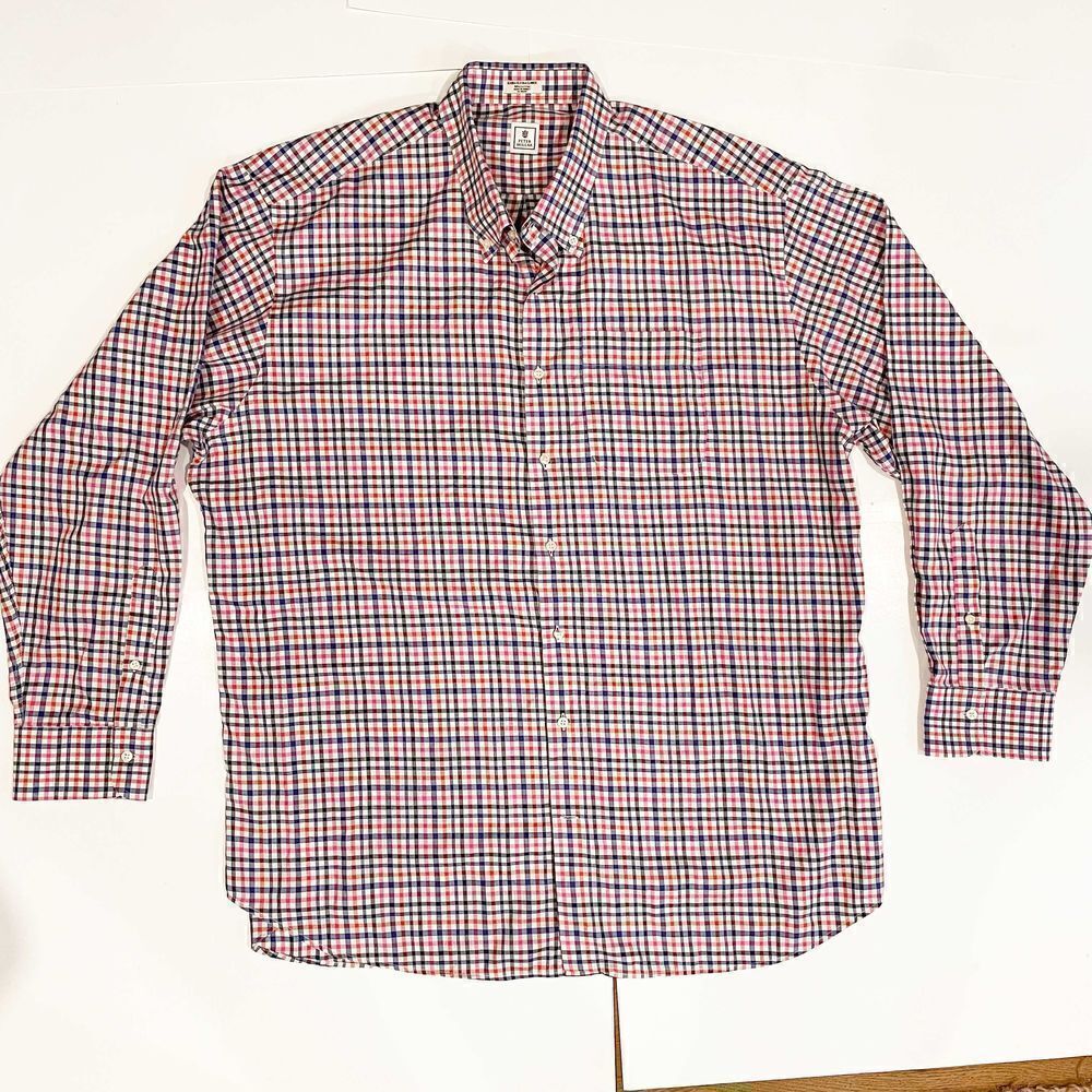 Peter Millar Plaid Button Down Shirt 100% Cotton XXL